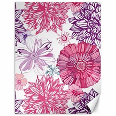 Violet Floral Pattern Canvas 18  X 24  by Cemarart