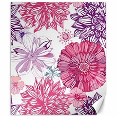 Violet Floral Pattern Canvas 20  X 24  by Cemarart