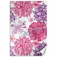 Violet Floral Pattern Canvas 24  X 36  by Cemarart