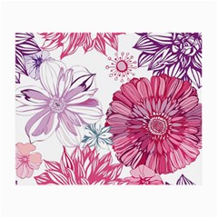 Violet Floral Pattern Small Glasses Cloth (2 Sides) by Cemarart