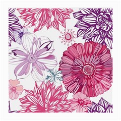 Violet Floral Pattern Medium Glasses Cloth by Cemarart