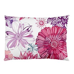 Violet Floral Pattern Pillow Case by Cemarart