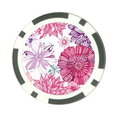 Violet Floral Pattern Poker Chip Card Guard (10 Pack) by Cemarart