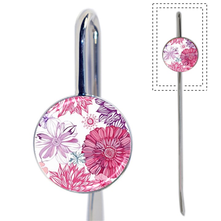 Violet Floral Pattern Book Mark