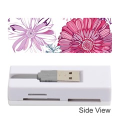 Violet Floral Pattern Memory Card Reader (stick) by Cemarart