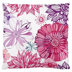 Violet Floral Pattern Large Cushion Case (one Side) by Cemarart