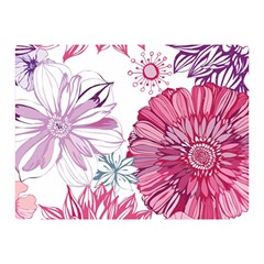 Violet Floral Pattern Two Sides Premium Plush Fleece Blanket (mini) by Cemarart