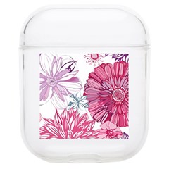 Violet Floral Pattern Soft Tpu Airpods 1/2 Case by Cemarart