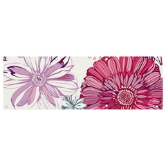 Violet Floral Pattern Banner And Sign 9  X 3  by Cemarart