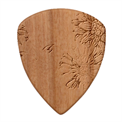 Violet Floral Pattern Wood Guitar Pick (set Of 10)