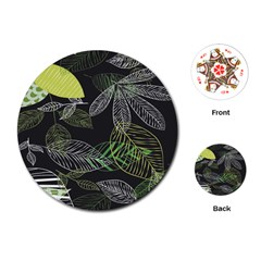 Leaves Floral Pattern Nature Playing Cards Single Design (round) by Cemarart