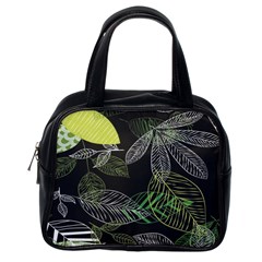 Leaves Floral Pattern Nature Classic Handbag (one Side) by Cemarart