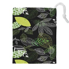 Leaves Floral Pattern Nature Drawstring Pouch (5xl) by Cemarart