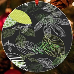 Leaves Floral Pattern Nature Uv Print Acrylic Ornament Round