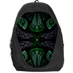 Fractal Green Black 3d Art Floral Pattern Backpack Bag Front