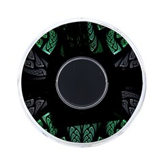 Fractal Green Black 3d Art Floral Pattern On-the-go Memory Card Reader by Cemarart