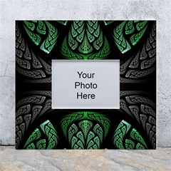 Fractal Green Black 3d Art Floral Pattern White Wall Photo Frame 5  X 7  by Cemarart