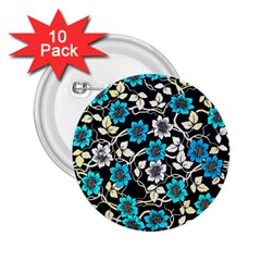 Blue Flower Floral Flora Naure Pattern 2 25  Buttons (10 Pack)  by Cemarart