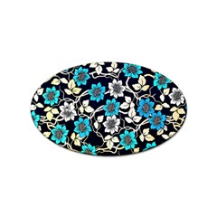 Blue Flower Floral Flora Naure Pattern Sticker (oval) by Cemarart