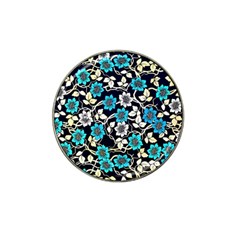 Blue Flower Floral Flora Naure Pattern Hat Clip Ball Marker (4 Pack) by Cemarart