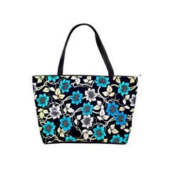 Blue Flower Floral Flora Naure Pattern Classic Shoulder Handbag by Cemarart