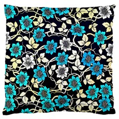 Blue Flower Floral Flora Naure Pattern Large Cushion Case (two Sides) by Cemarart