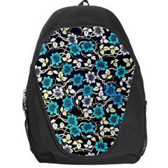 Blue Flower Floral Flora Naure Pattern Backpack Bag by Cemarart