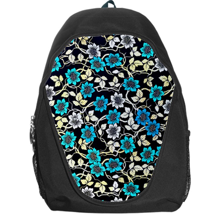 Blue Flower Floral Flora Naure Pattern Backpack Bag