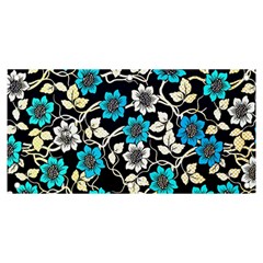 Blue Flower Floral Flora Naure Pattern Banner And Sign 6  X 3  by Cemarart