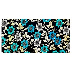 Blue Flower Floral Flora Naure Pattern Banner And Sign 8  X 4  by Cemarart