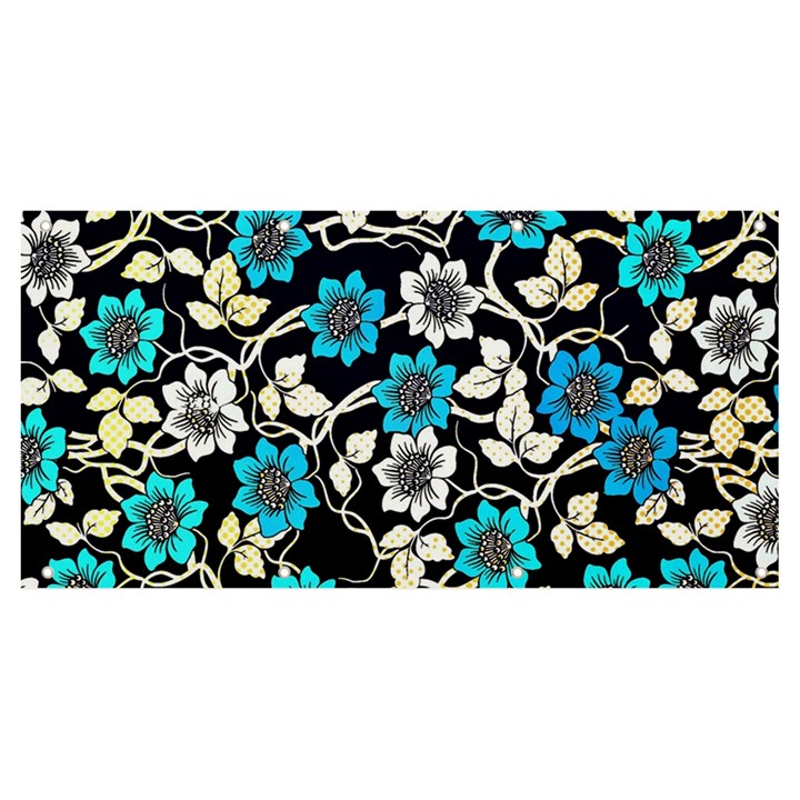 Blue Flower Floral Flora Naure Pattern Banner and Sign 8  x 4 