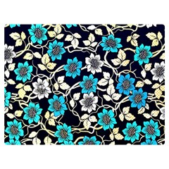 Blue Flower Floral Flora Naure Pattern Two Sides Premium Plush Fleece Blanket (extra Small) by Cemarart