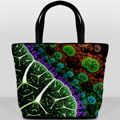 Digital Art Fractal Abstract Artwork 3d Floral Pattern Waves Vortex Sphere Nightmare Bucket Bag by Cemarart