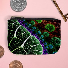 Digital Art Fractal Abstract Artwork 3d Floral Pattern Waves Vortex Sphere Nightmare Mini Coin Purse by Cemarart