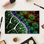 Digital Art Fractal Abstract Artwork 3d Floral Pattern Waves Vortex Sphere Nightmare Cosmetic Bag (Large) Front