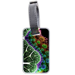 Digital Art Fractal Abstract Artwork 3d Floral Pattern Waves Vortex Sphere Nightmare Luggage Tag (two Sides) by Cemarart