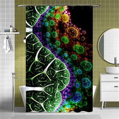 Digital Art Fractal Abstract Artwork 3d Floral Pattern Waves Vortex Sphere Nightmare Shower Curtain 48  X 72  (small)  by Cemarart