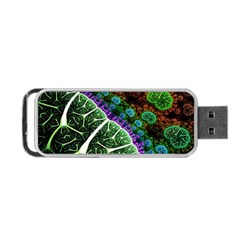 Digital Art Fractal Abstract Artwork 3d Floral Pattern Waves Vortex Sphere Nightmare Portable Usb Flash (two Sides) by Cemarart