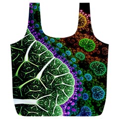 Digital Art Fractal Abstract Artwork 3d Floral Pattern Waves Vortex Sphere Nightmare Full Print Recycle Bag (xl) by Cemarart