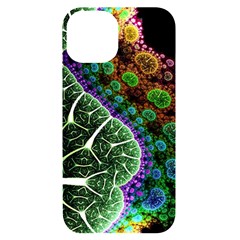 Digital Art Fractal Abstract Artwork 3d Floral Pattern Waves Vortex Sphere Nightmare Iphone 14 Black Uv Print Case by Cemarart