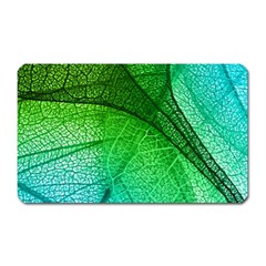 3d Leaves Texture Sheet Blue Green Magnet (rectangular) by Cemarart