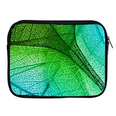 3d Leaves Texture Sheet Blue Green Apple Ipad 2/3/4 Zipper Cases by Cemarart