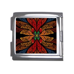 Fractal Floral Flora Ring Colorful Neon Art Mega Link Italian Charm (18mm) by Cemarart