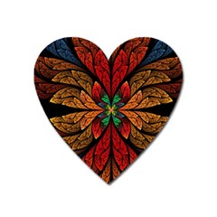 Fractal Floral Flora Ring Colorful Neon Art Heart Magnet by Cemarart