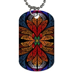 Fractal Floral Flora Ring Colorful Neon Art Dog Tag (two Sides) by Cemarart