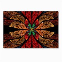 Fractal Floral Flora Ring Colorful Neon Art Postcards 5  X 7  (pkg Of 10) by Cemarart