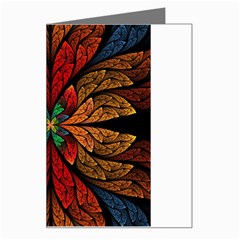 Fractal Floral Flora Ring Colorful Neon Art Greeting Card by Cemarart