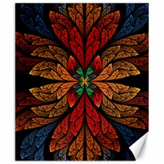 Fractal Floral Flora Ring Colorful Neon Art Canvas 20  X 24  by Cemarart