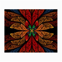 Fractal Floral Flora Ring Colorful Neon Art Small Glasses Cloth (2 Sides) by Cemarart