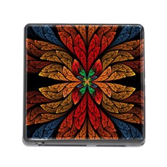 Fractal Floral Flora Ring Colorful Neon Art Memory Card Reader (square 5 Slot) by Cemarart